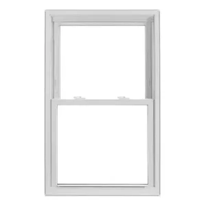 White double-hung window with clear glass.